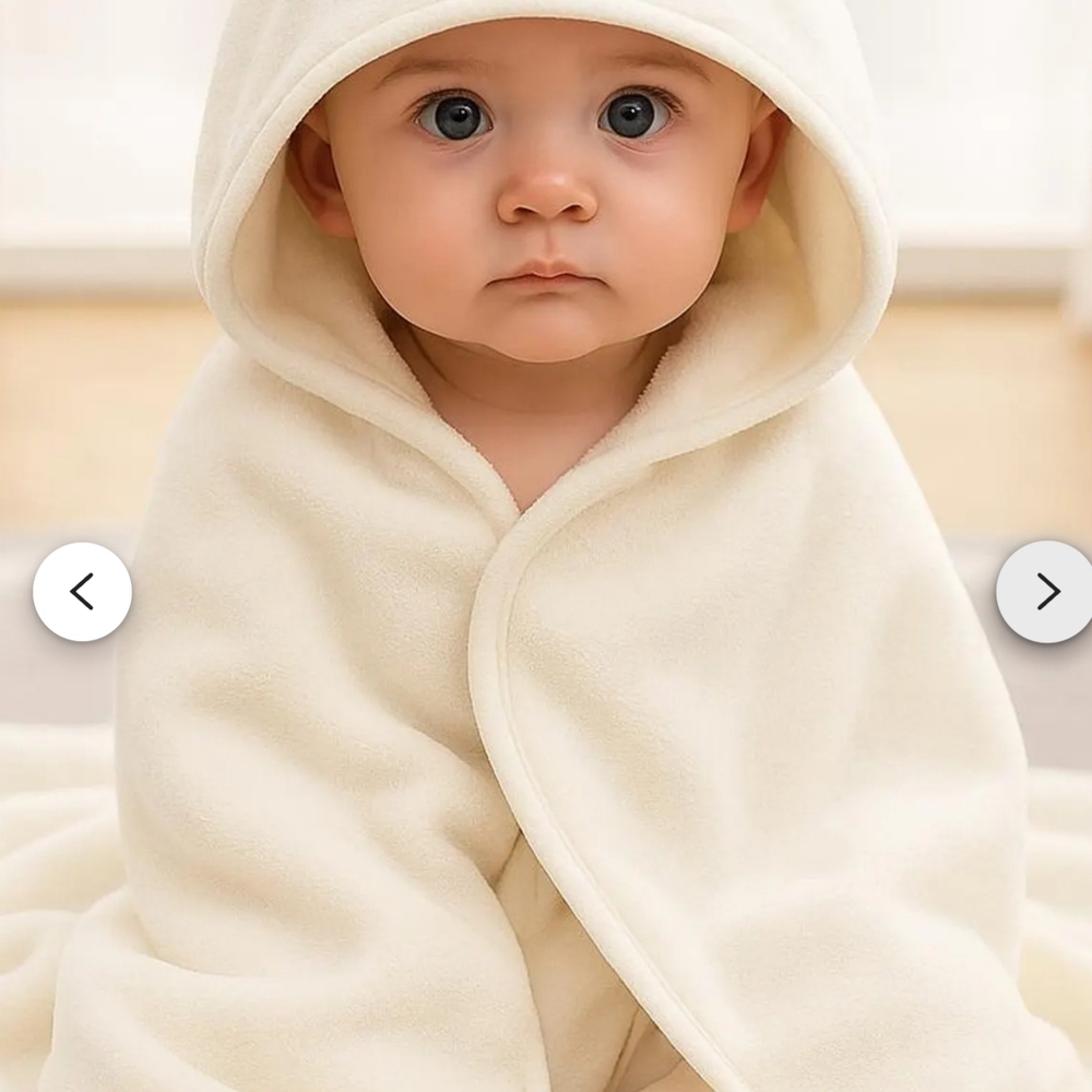 Soft Cream Hooded Baby Pajama Wrap - Cozy Hooded Sleepwear
